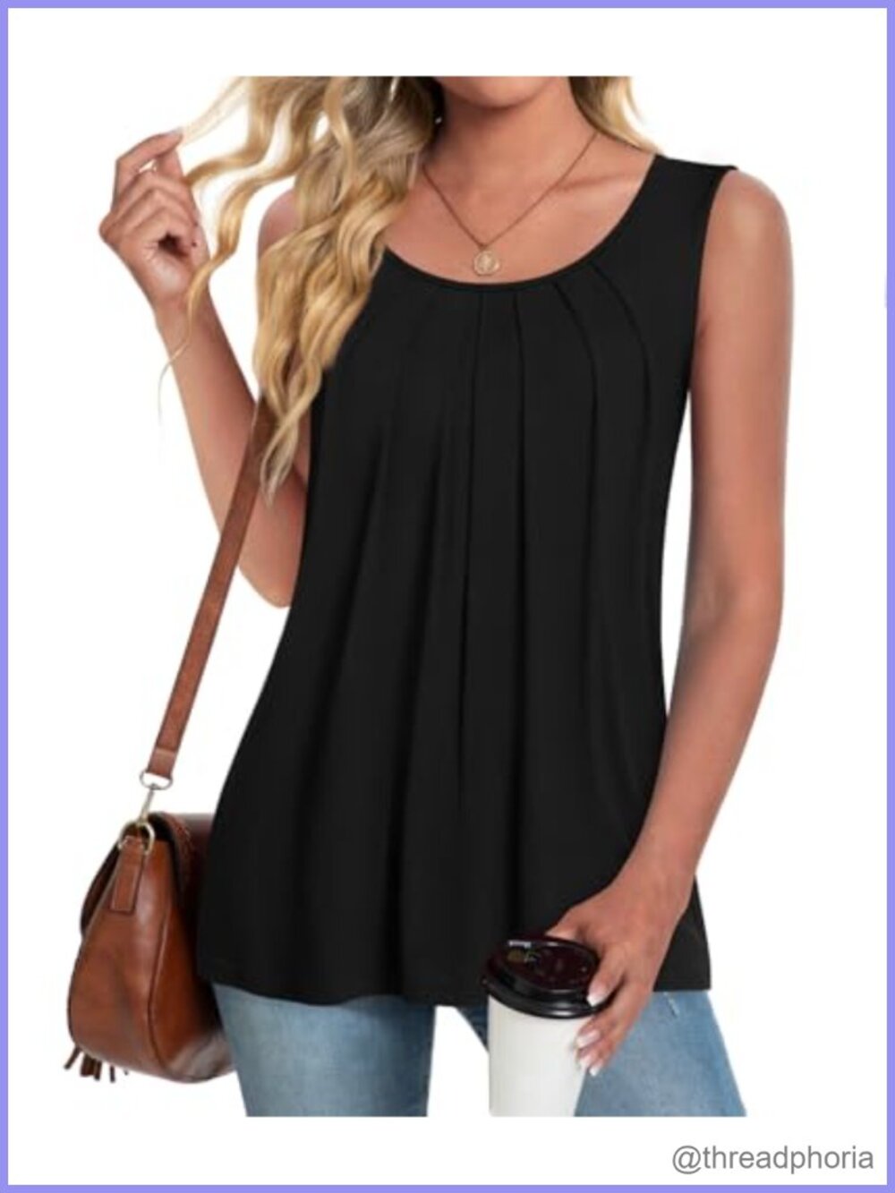 Womens Sleeveless Tunic Tank Top Rayon Spandex Loose Pleated Basic Blouse